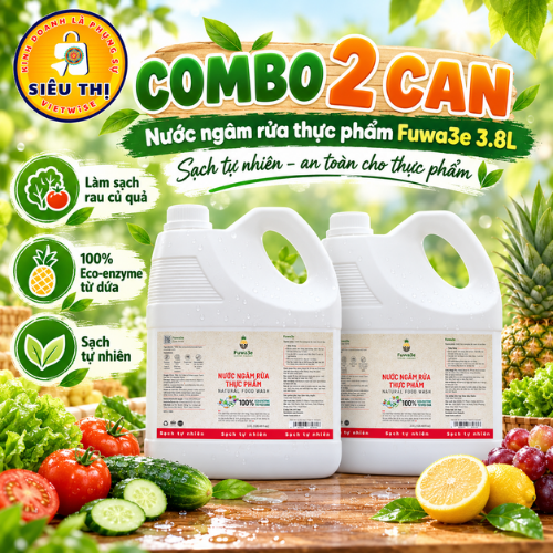 FUWA3E - Combo 2 can nước ngâm rửa thực phẩm (3.8 Lít)