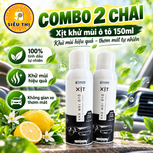 FUWA3E - Combo 2 chai xịt khử mùi ô tô (150ml)