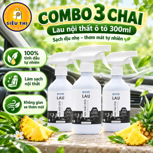 FUWA3E - Combo 3 chai xịt lau nội thất ô tô (300ml)