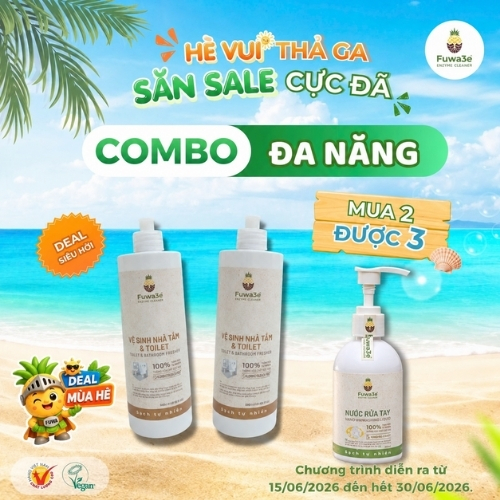 FUWA3E Combo đa năng (Mua 2 vệ sinh nhà tắm & toilet tặng 1 gel rửa tay)