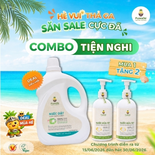 FUWA3E Combo tiện nghi (Mua nước giặt bạc hà 3,5l tặng 2 gel rửa tay )